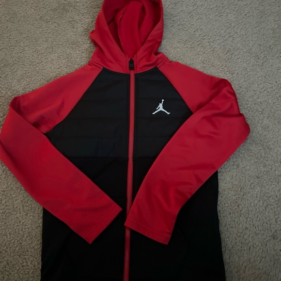 Nike Therma Fz Jacket Boys Jackets Size Medium. Color: Black/University Red - Picture 3 of 5